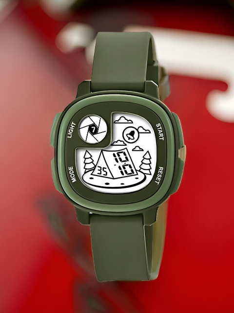 Otage Kids Patterned Dial & Silicon Straps Digital Multi Function Watch Kid-Home-Green