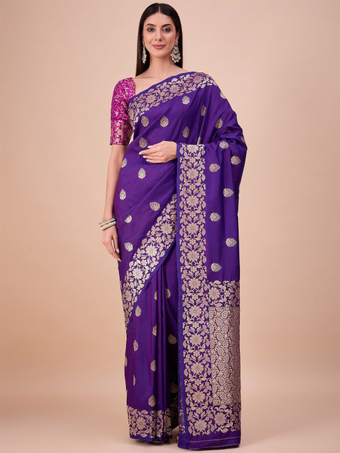 House of Pataudi Ethnic Motifs Woven Zari Saree