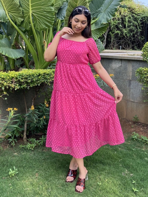 Polago Clothing Women Georgette Fit & Flare Dress