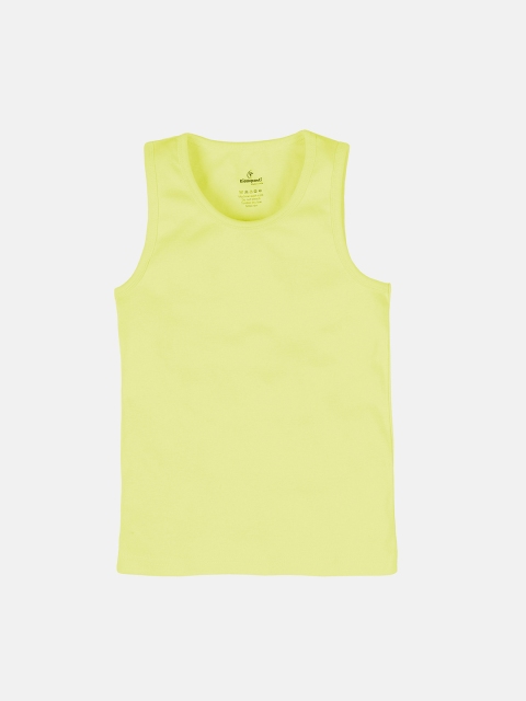 KiddoPanti Boys Pack Of 3 Pure Cotton Basic Vests SS25BVT005-Black/ P Yellow/ Dusty Brown - Image 3
