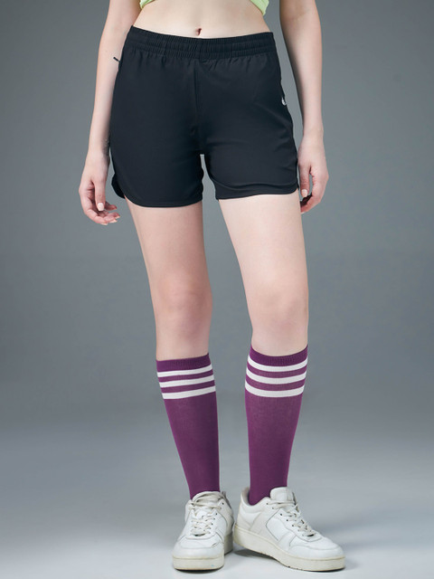 Technosport Women Solid Regular Fit with TS FLEXI Sports Shorts