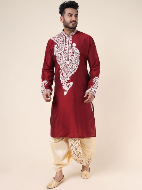 W & G Men Relax Fit Embroidered Ethnic Dhoti - Image 4
