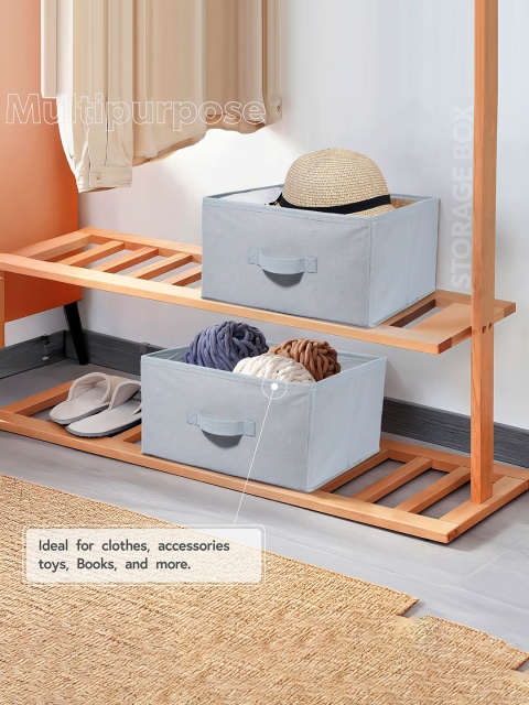 Kuber Industries Grey Set of 4 Non Woven Drawer Storage Foldable Cloth Storage Organisers - Image 2