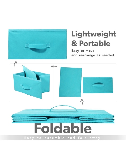 Kuber Industries Green Set of 4 Non Woven Drawer Storage Foldable Cloth Storage Organisers - Image 6