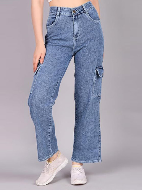 TYFFYN Women Classic Wide Leg High-Rise Stretchable Jeans