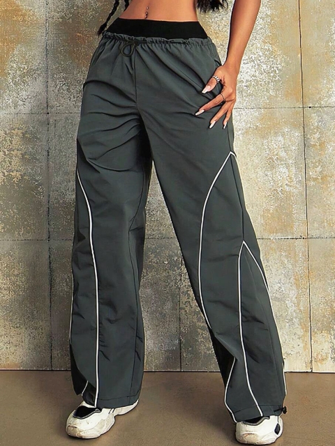 Stylecast X Slyck Women Solid Wide Leg Track Pant