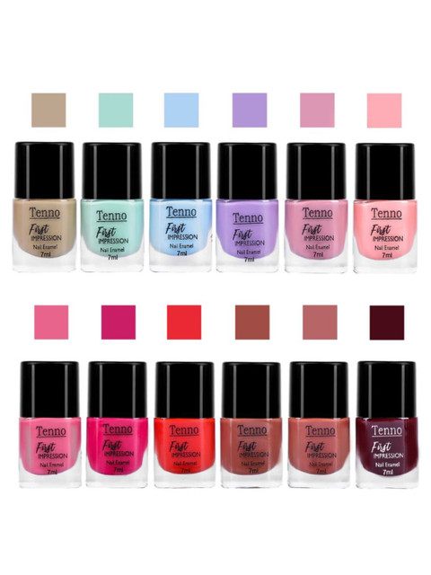 Tenno Set Of 12 First Impression Nail Enamel - 7 ml Each - Combo - 14