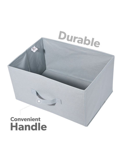 Kuber Industries Grey Set of 4 Non Woven Drawer Storage Foldable Cloth Storage Organisers - Image 5