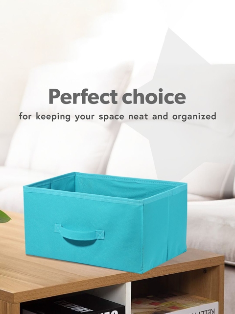 Kuber Industries Green Set of 4 Non Woven Drawer Storage Foldable Cloth Storage Organisers - Image 4