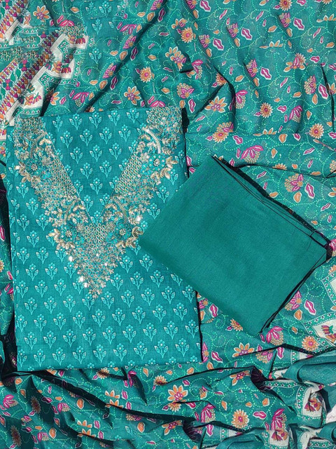 GC 80 BY GAURI COLLECTION Embroidered Pure Cotton Unstitched Dress Material