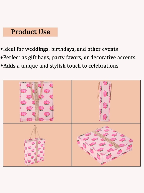 Kuber Industries Cream 4 Pcs Silk Cloth Gift Bag with Zipper Lace and Handle - Image 5
