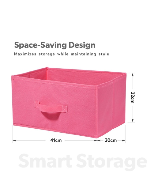 Kuber Industries Set of 3 Pink Non Woven Drawer Storage Foldable Cloth Storage Organisers - Image 7