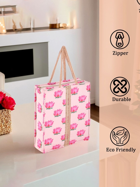 Kuber Industries Cream 4 Pcs Silk Cloth Gift Bag with Zipper Lace and Handle - Image 4