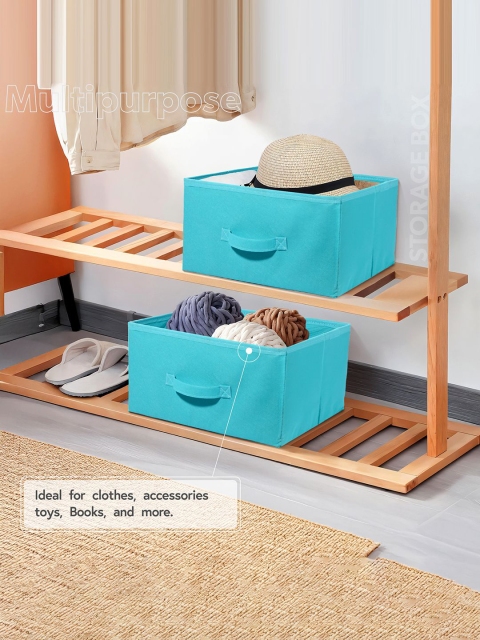 Kuber Industries Green Set of 4 Non Woven Drawer Storage Foldable Cloth Storage Organisers - Image 2
