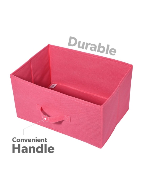 Kuber Industries Set of 3 Pink Non Woven Drawer Storage Foldable Cloth Storage Organisers - Image 5