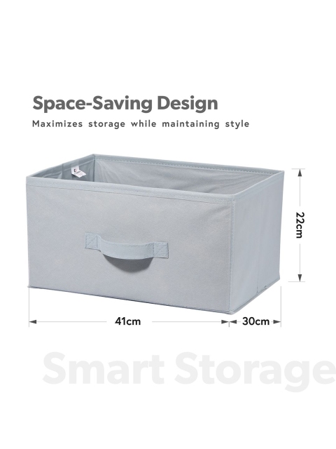 Kuber Industries Grey Set of 4 Non Woven Drawer Storage Foldable Cloth Storage Organisers - Image 7