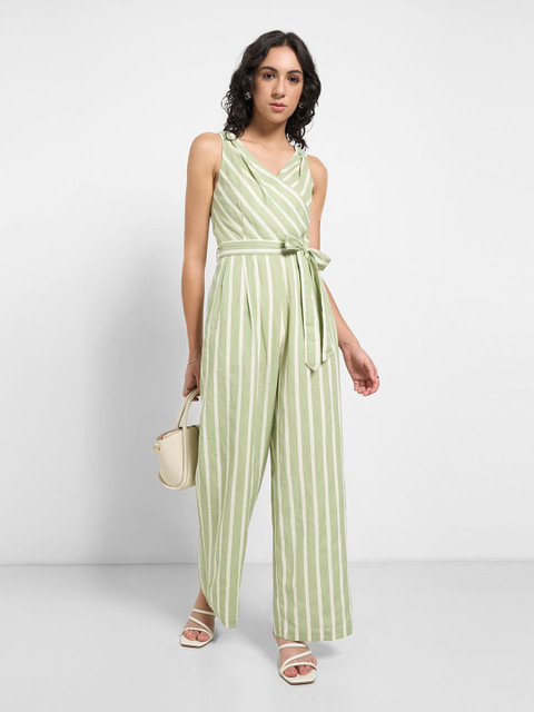 Annabelle by Pantaloons Women Striped Basic Jumpsuit