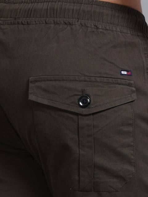 U.S. PITCHERS Men Relaxed Straight Leg Slim Fit Low-Rise Cargos Trousers - Image 7
