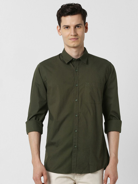 Peter England Casuals Spread Collar Slim Fit Casual Shirt