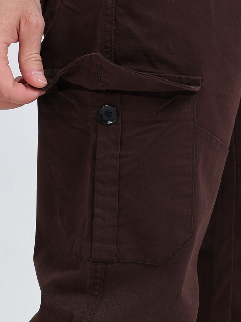 U.S. PITCHERS Men Relaxed Straight Leg Slim Fit Low-Rise Cargos Trousers - Image 7