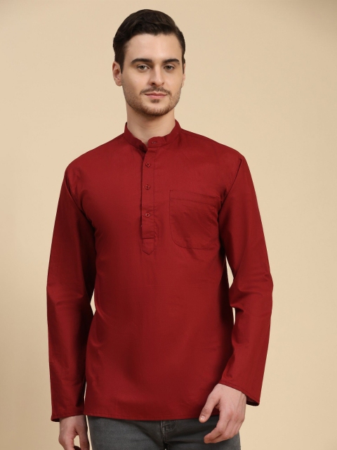 Moda Rapido Band Collar Straight Short Pure Cotton Kurta