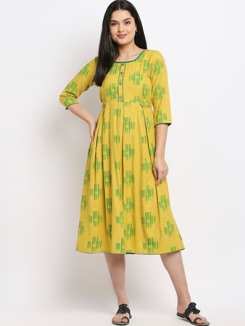 MORDEN MUSE Women Paisley Printed Summer Sheers Maternity Anarkali Kurta