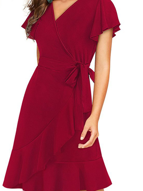 DressBerry Flutter Sleeve Fit & Flare Dress - Image 2