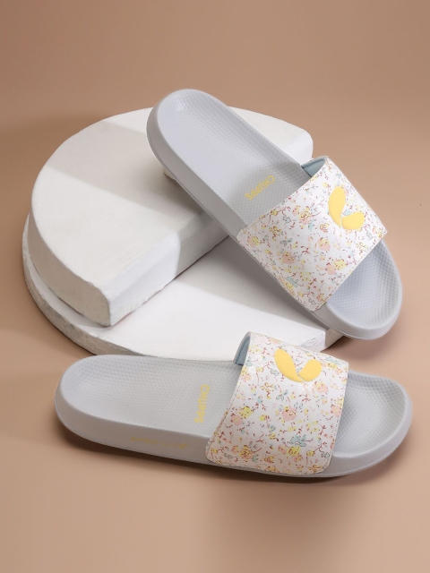 CHUPPS Women GRACE WHITE YELLOW Casual Sliders