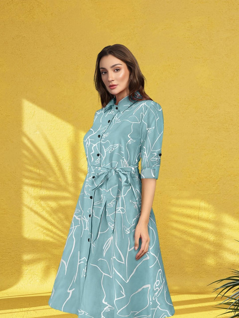 DressBerry Floral Print A-Line Dress