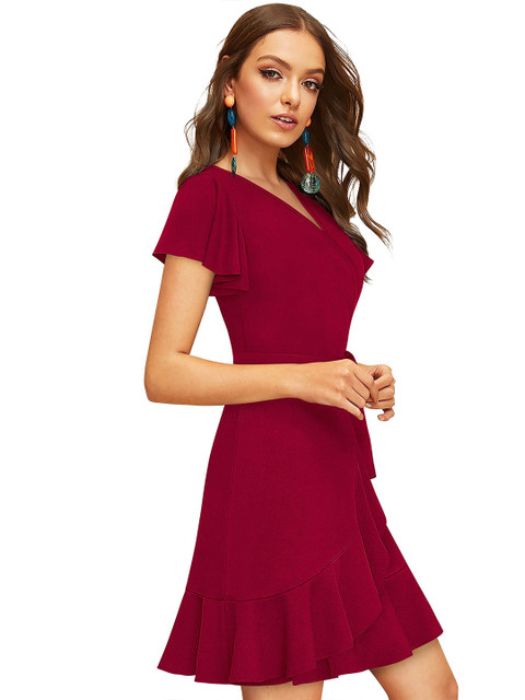 DressBerry Flutter Sleeve Fit & Flare Dress - Image 3