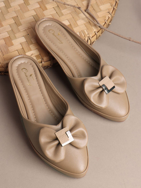 CHINRAAG Women Mules with Bows Flats