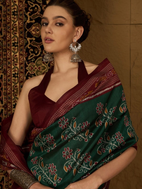 KALINI Ethnic Motifs Silk Cotton Ikat Saree