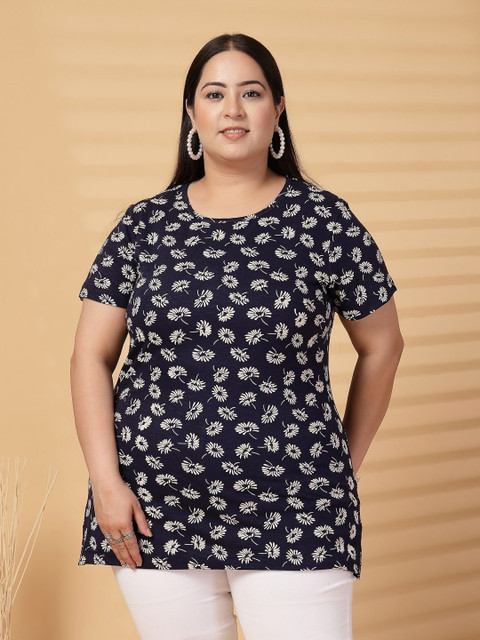 plusS Women Floral Printed T-shirt