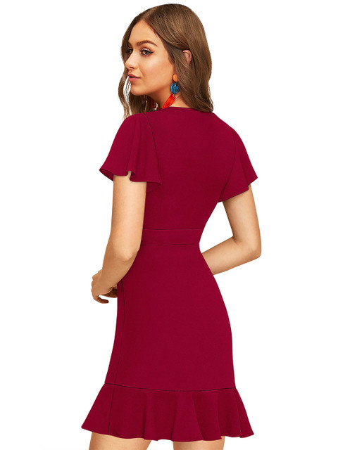 DressBerry Flutter Sleeve Fit & Flare Dress - Image 5