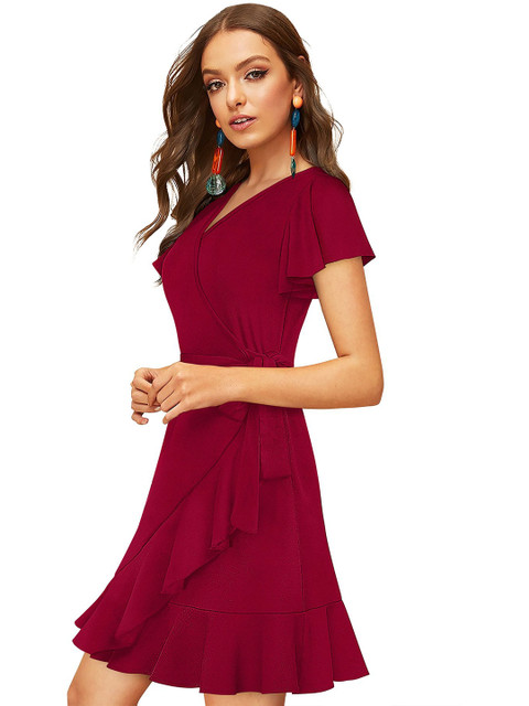 DressBerry Flutter Sleeve Fit & Flare Dress - Image 4