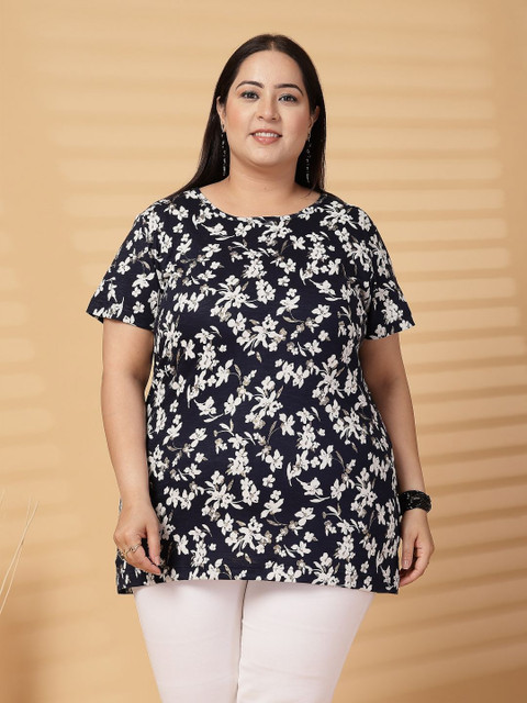 plusS Women Floral Printed T-shirt