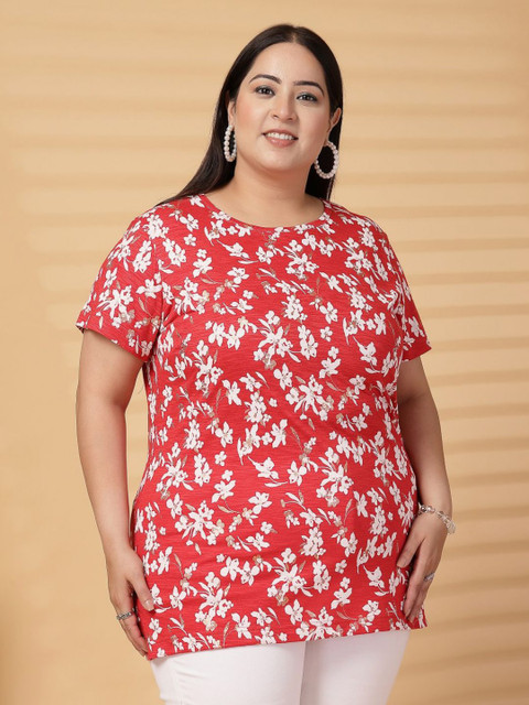 plusS Women Floral Printed T-shirt