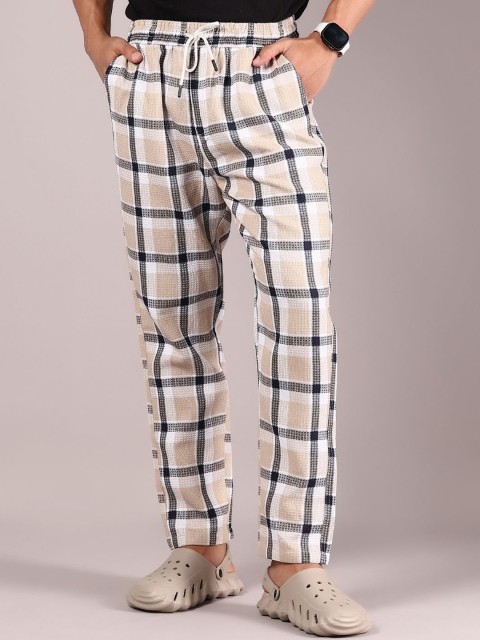 V-Mart Checked Cotton Straight Lounge Pants