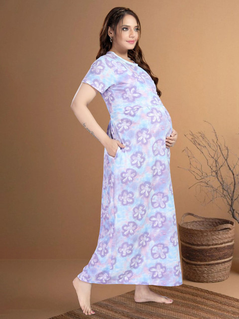 MomsBae Maternity Printed Nightdress - Image 3