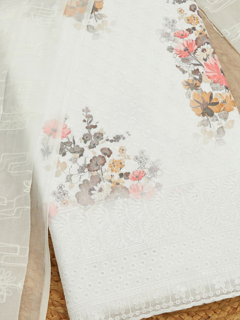 Soch Floral Printed Unstitched Dress Material - Image 2
