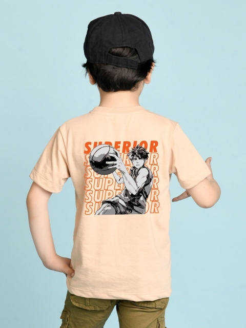NUSYL Boys Graphic Printed Round Neck Cotton Oversized T-shirt