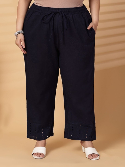 plusS Women Flared Knitted Palazzos