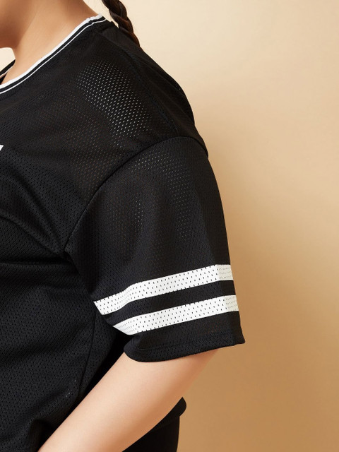 max Women Plus Size Typography Printed Round Neck Oversized T-shirt - Image 6