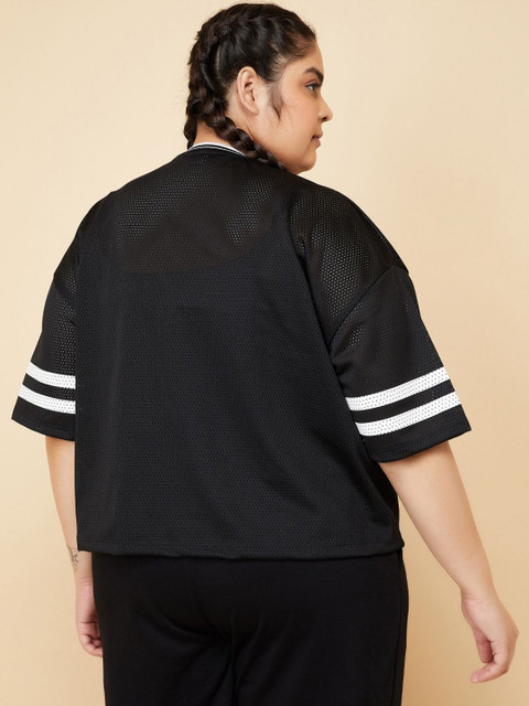 max Women Plus Size Typography Printed Round Neck Oversized T-shirt - Image 4