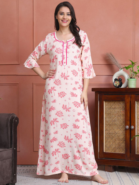 Claura Printed Maxi Nightdress