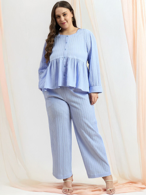 DressBerry Curve Plus Size Round Neck Tunic With Trouser