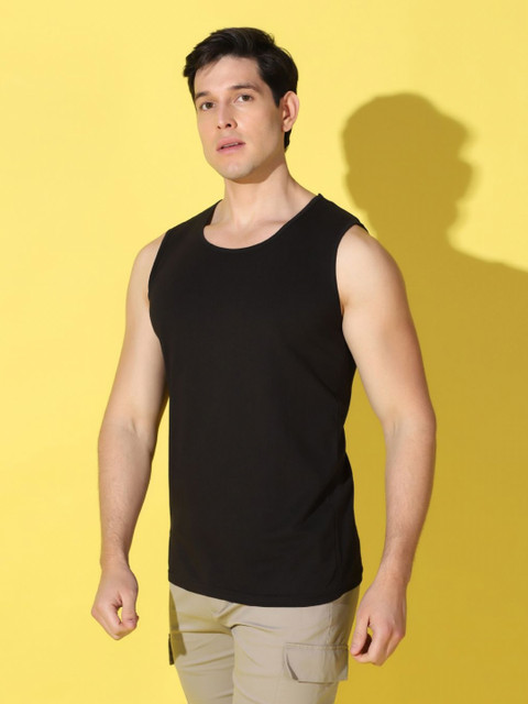 WOOSTRO Men Pack of 2 Solid Round Neck Cotton Slim Fit Sports T-shirts - Image 3