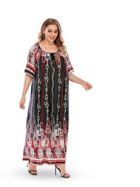 JC Mode Women Plus Size Ethnic Motifs Print A-Line Dress