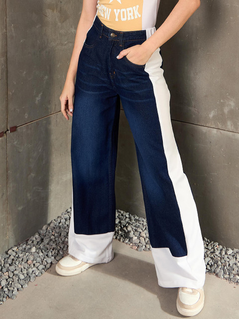SASSAFRAS Women Relaxed Fit High-Rise Light Fade With Side Stripe Jeans