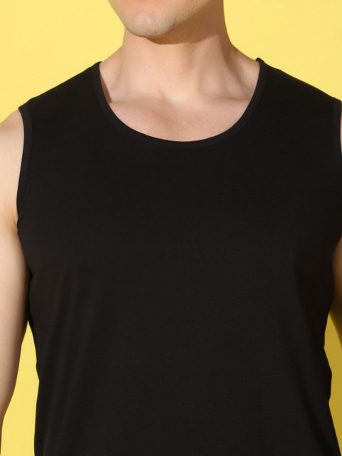 WOOSTRO Men Pack of 2 Solid Round Neck Cotton Slim Fit Sports T-shirts - Image 2